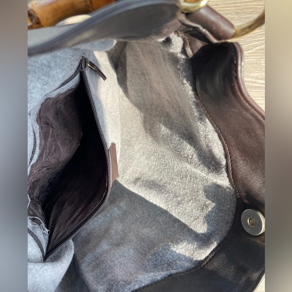 EUC GUCCI BAMBOO Black Leather bag - Picture 8 of 11